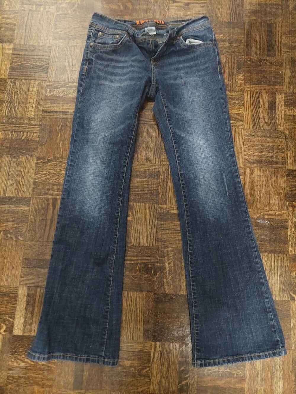 Flared Hydrualic Dark Wash Low Rise Jeans